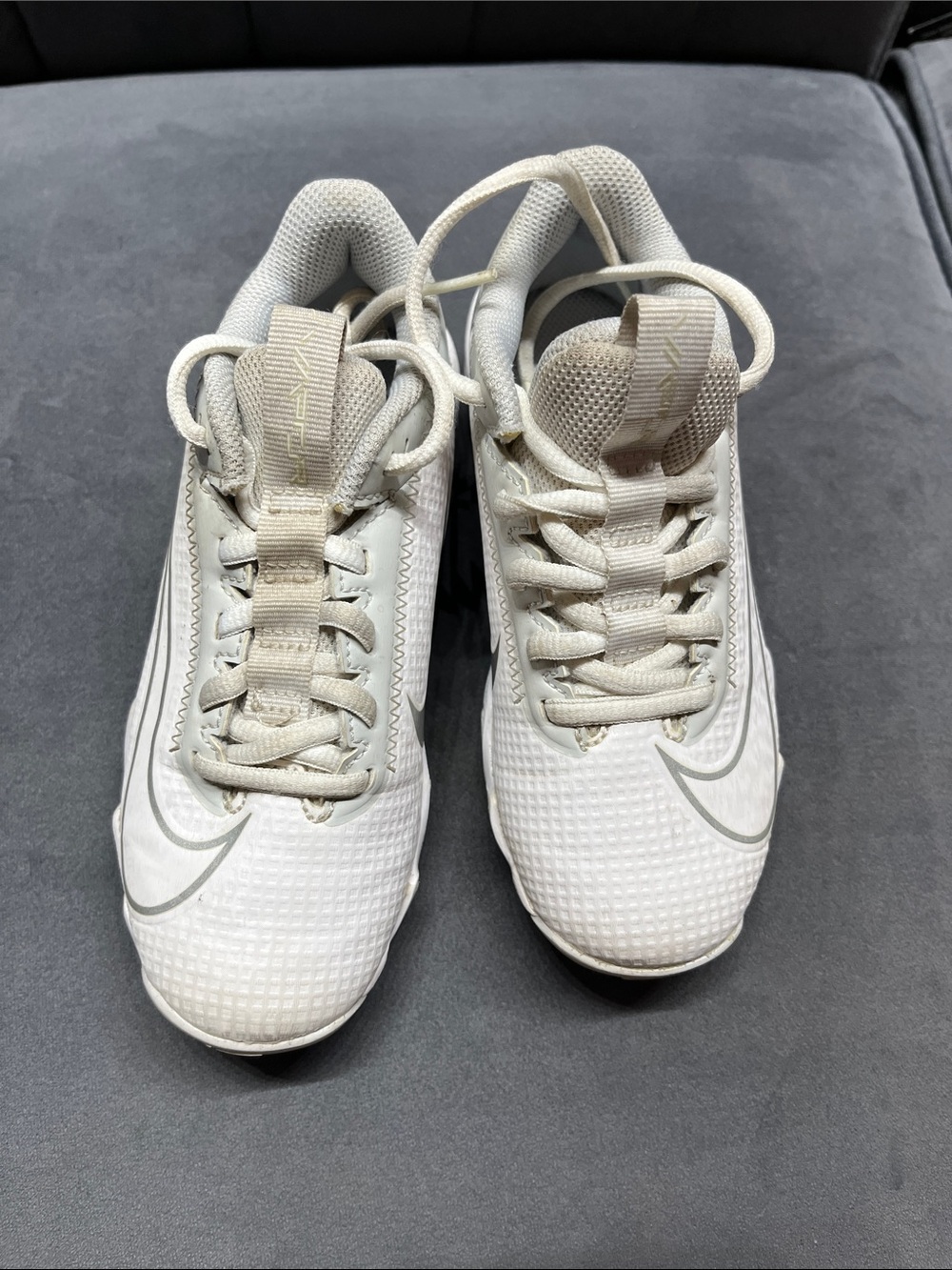 Nike Vaper Fast Flex Kids White and Light Gray Soccer Sneakers